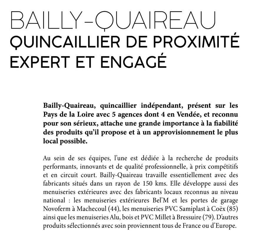 début du texte de l'article sur BAilly-Quaireau dans 227 Avenue de juillet 2021